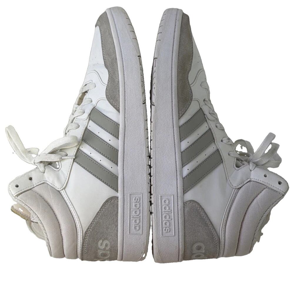 Adidas Hoops 3.0 Mid Lifestyle Basketball Classic White Metal Grey High Tops S11
